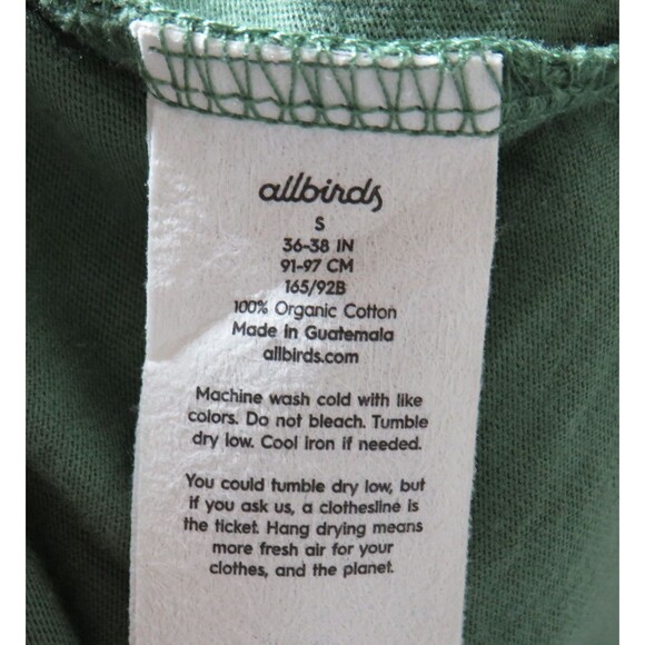 Allbirds Men's Organic Cotton Long Sleeve Tee In Hazy Cargo Green Size Small - Picture 11 of 11